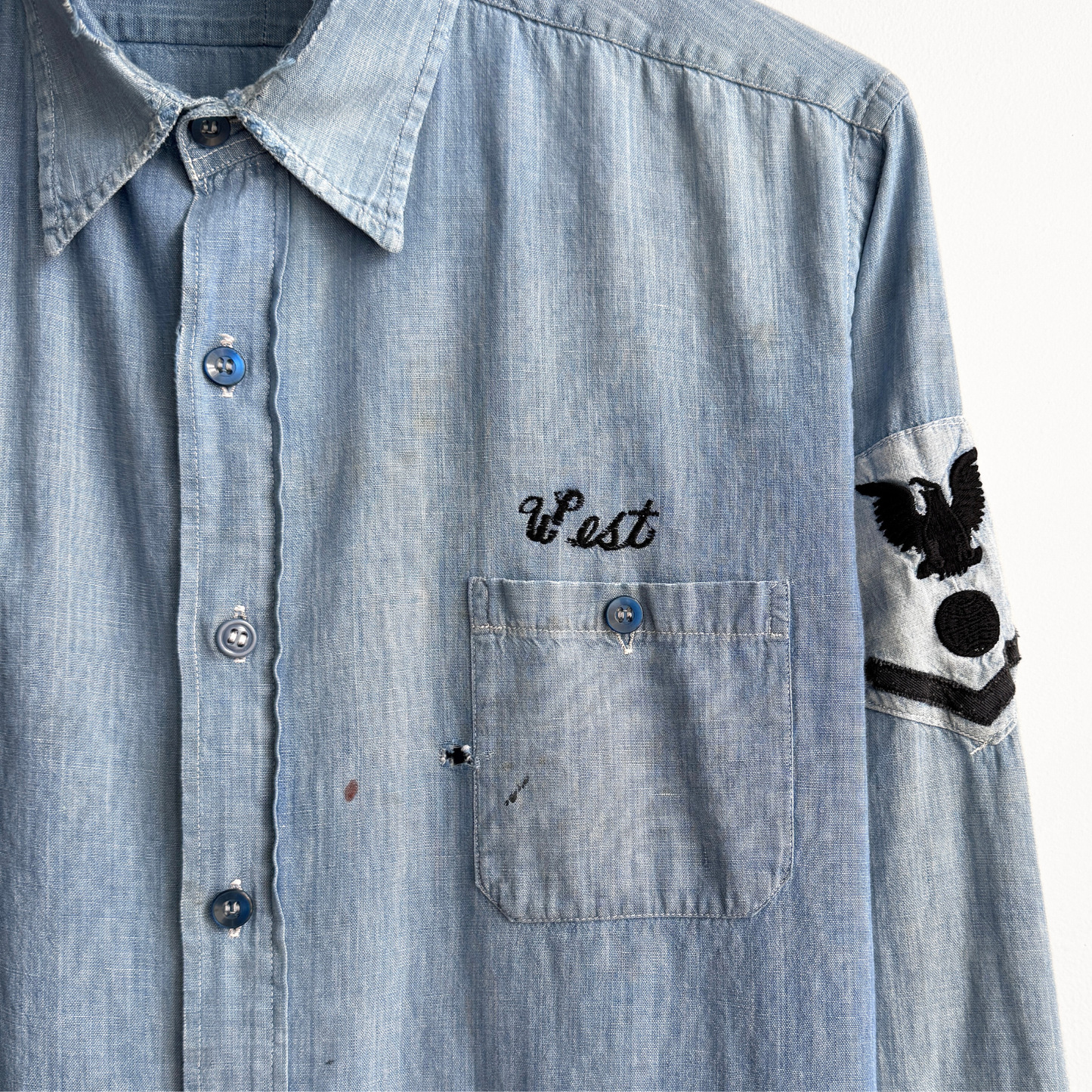 1960s U.S. Navy Cotton Chambray Shirt