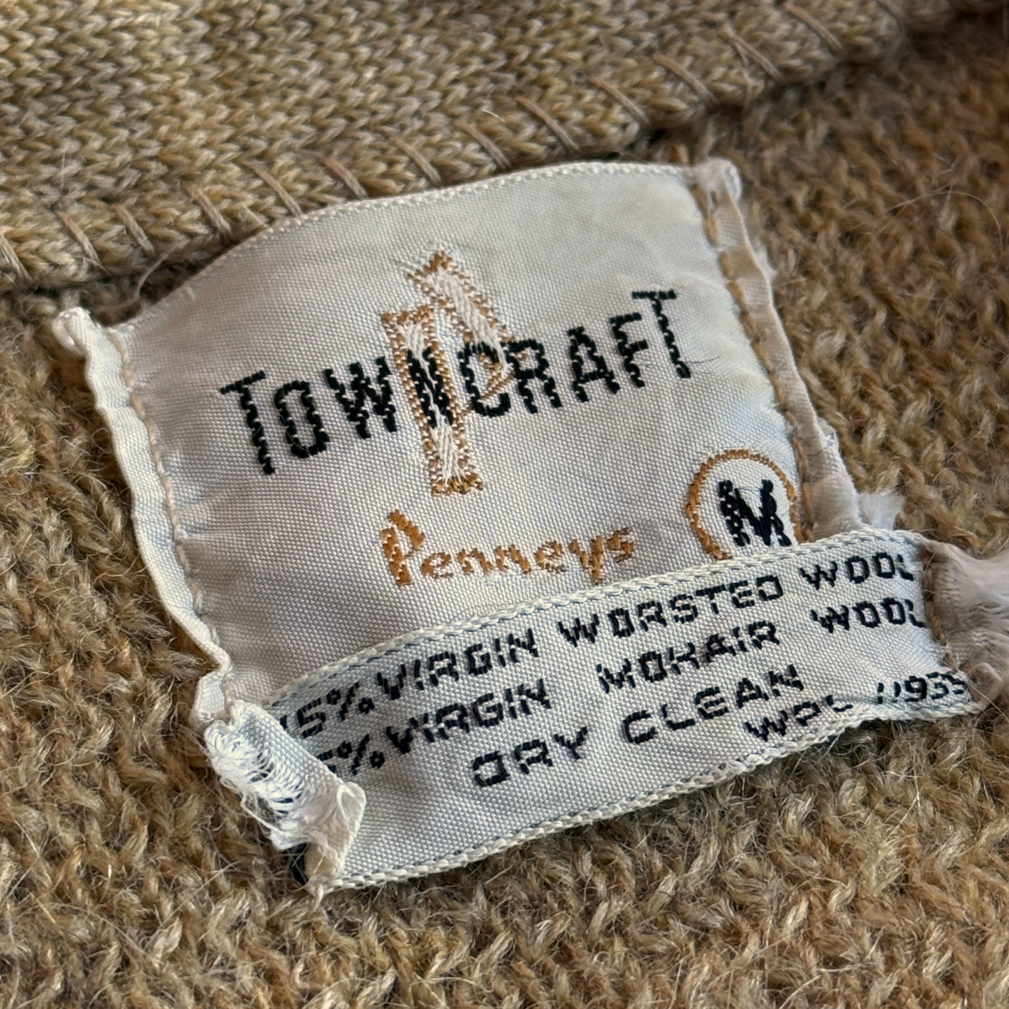 1960s Tan Mohair Knit Cardigan