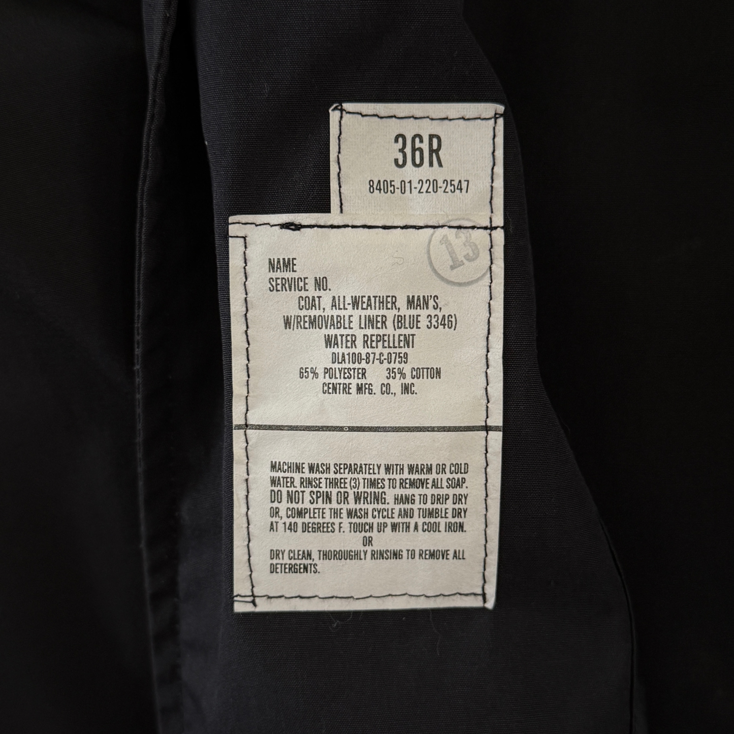 1980s U.S. Navy Black Insulated Trench Coat