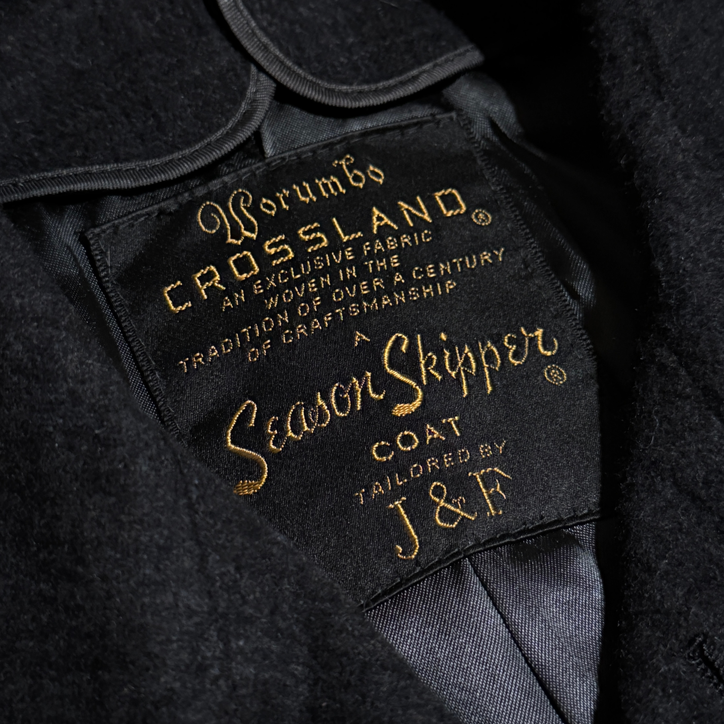 1950s Navy Blue Check Wool Overcoat