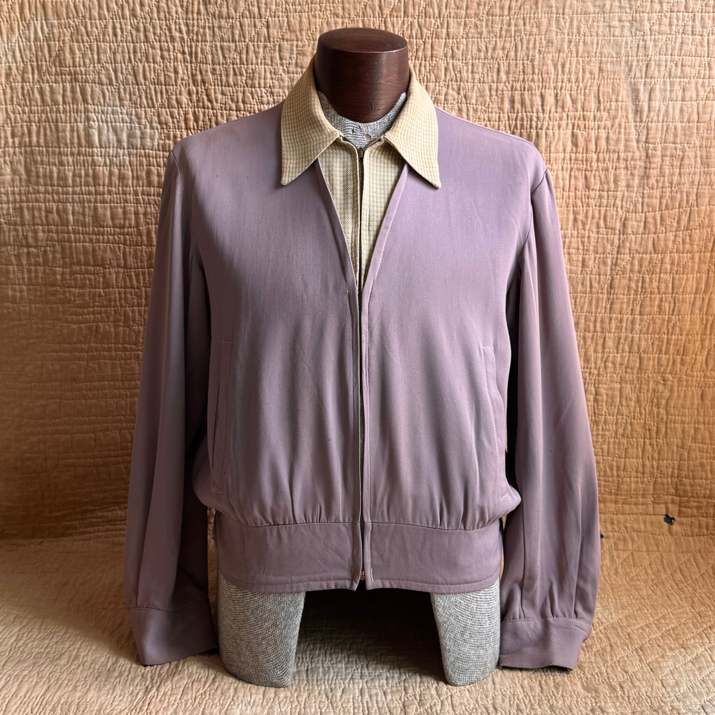 1950s Light Purple & Yellow Gabardine Jacket