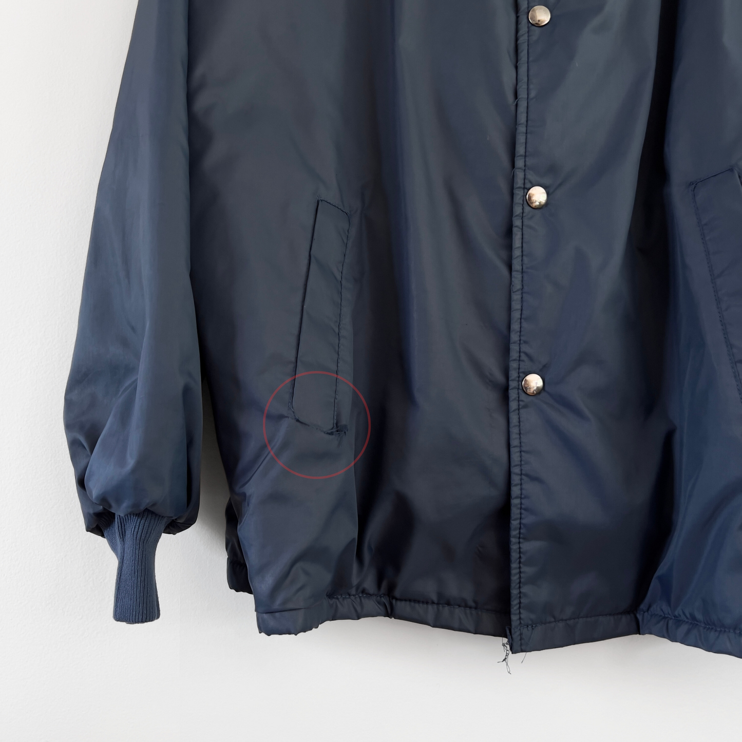 Vintage 1970s Navy Blue Insulated Light Windbreaker Jacket - Shop ThreadCount Vintage Co.