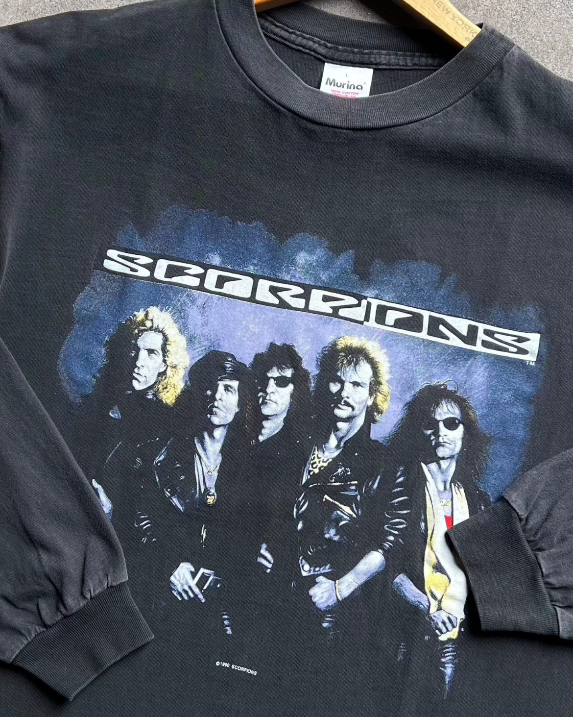 1990 Scorpions Crazy World Tour Faded Long Sleeve Tee  - Shop ThreadCount Vintage Co.