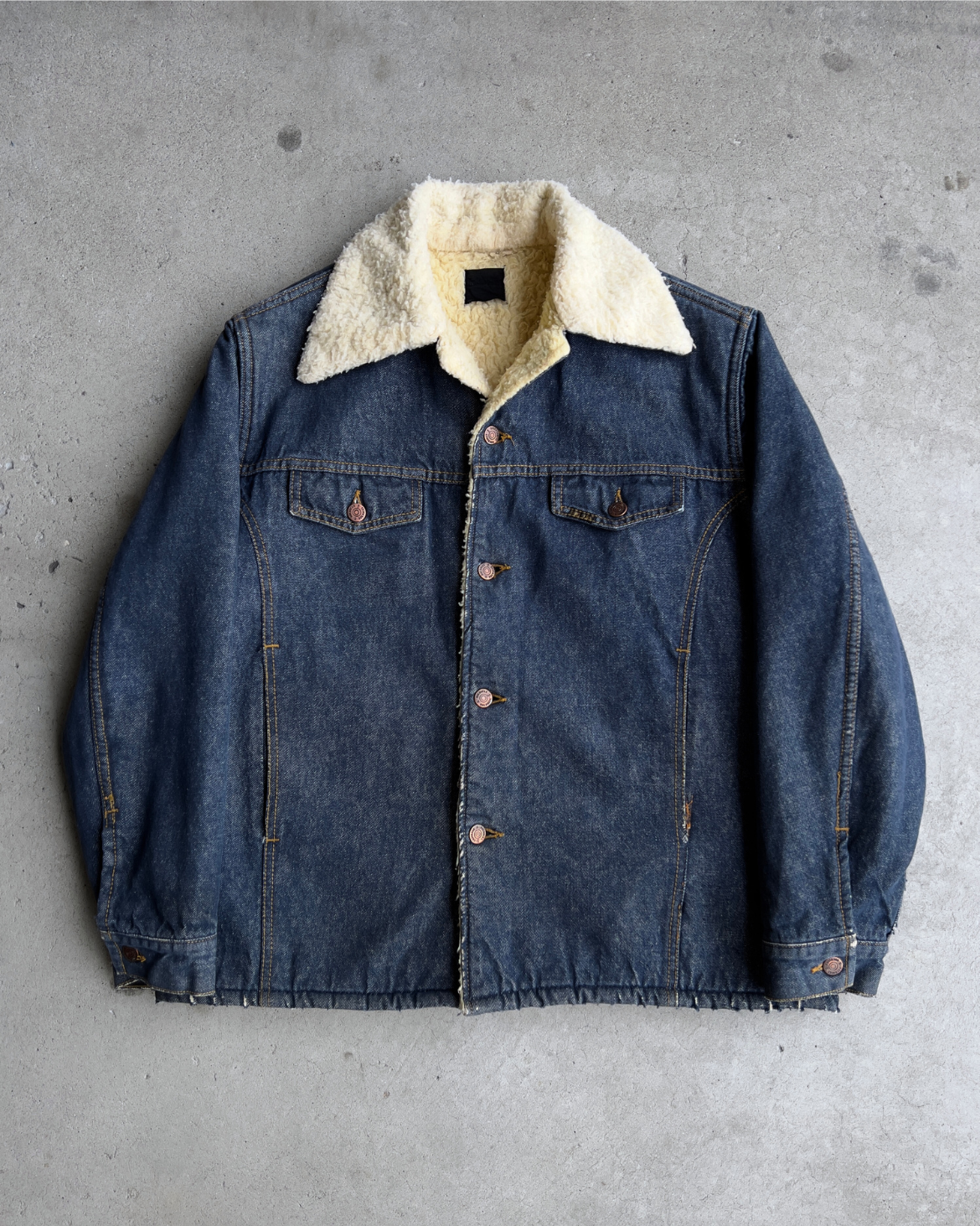 1960s Denim Sherpa Lined Western Coat  - Shop ThreadCount Vintage Co.