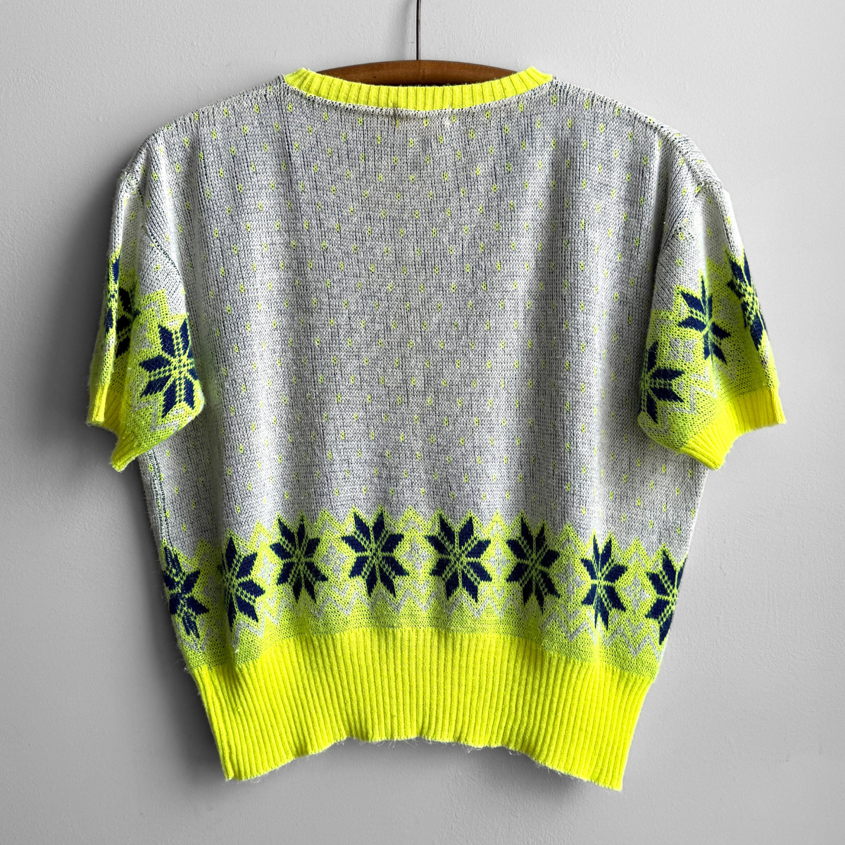 1950s Neon Yellow Novelty Knit Tee