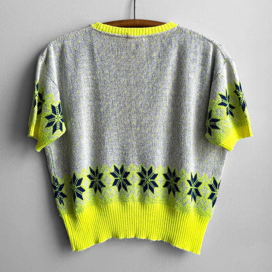 1950s Yellow & White Neon Knit Tee