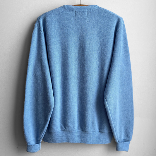 1980s Light Blue Acrylic Knit Cardigan