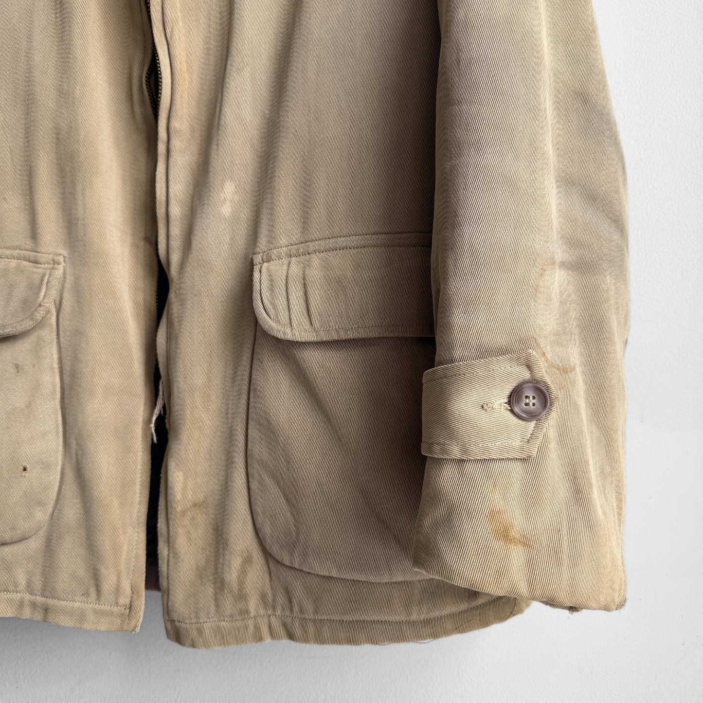 1950s Faded Tan Gabardine Windbreaker Jacket