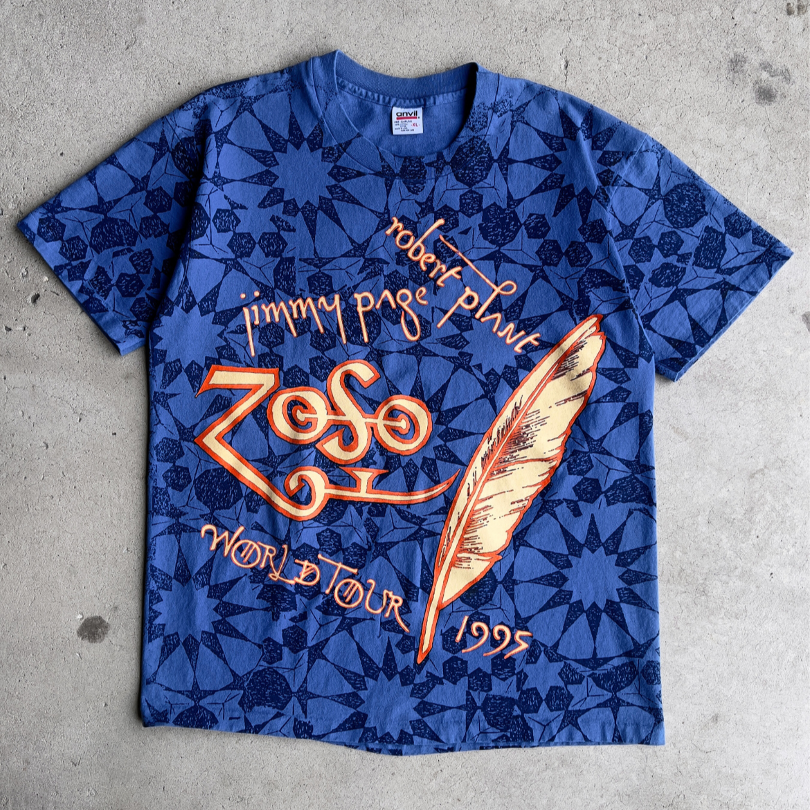 1995 Page & Plant Zoso World Tour AOP Tee  - Shop ThreadCount Vintage Co.