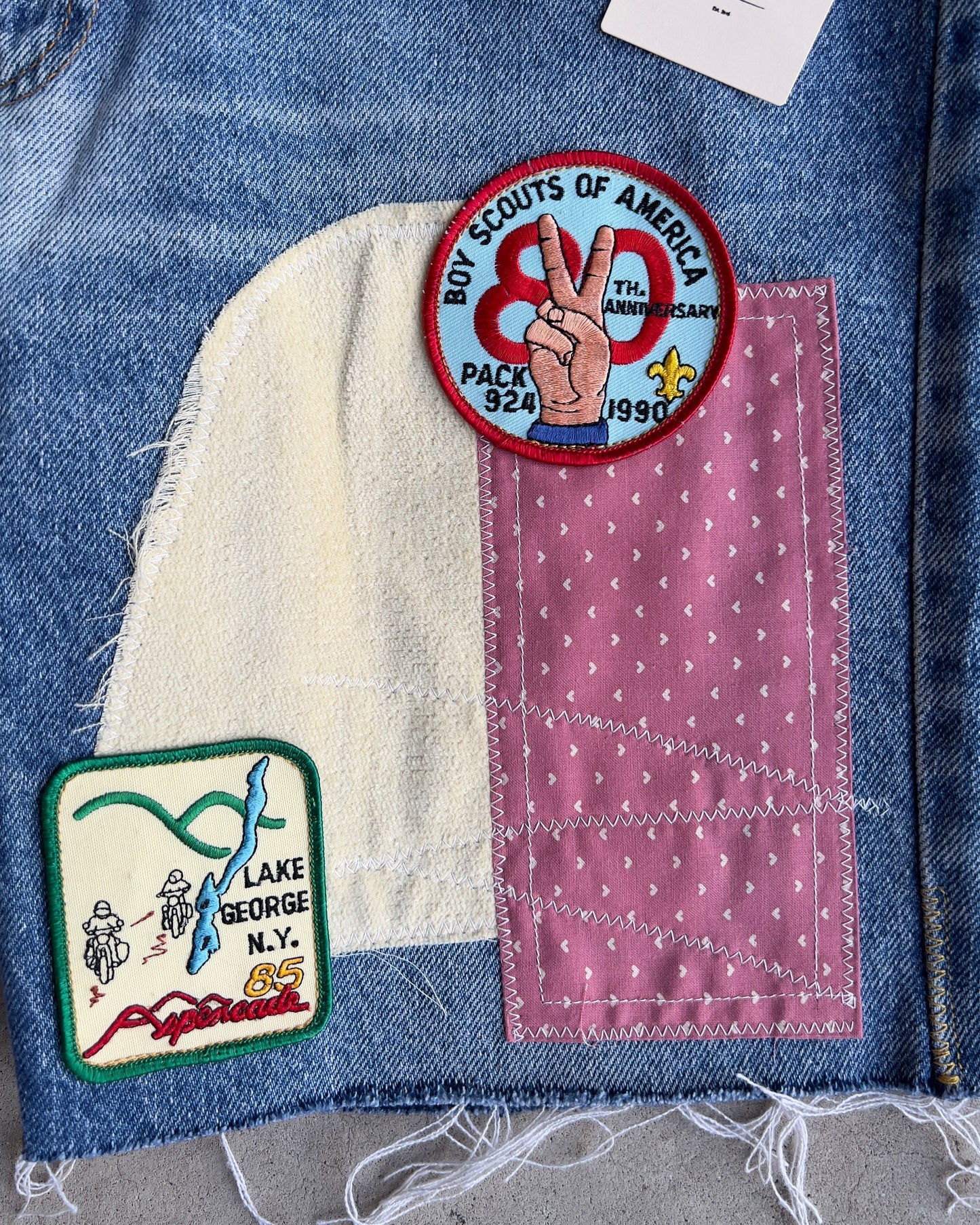 Vintage Summertime Derby Patchwork Jean Shorts  - Shop ThreadCount Vintage Co.