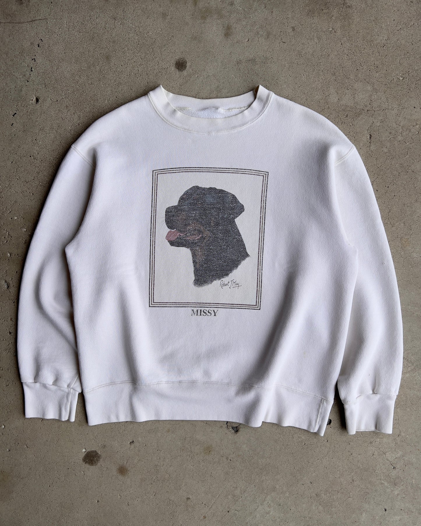 1980s Missy Rottweiler Graphic Crewneck Sweatshirt - Shop ThreadCount Vintage Co.