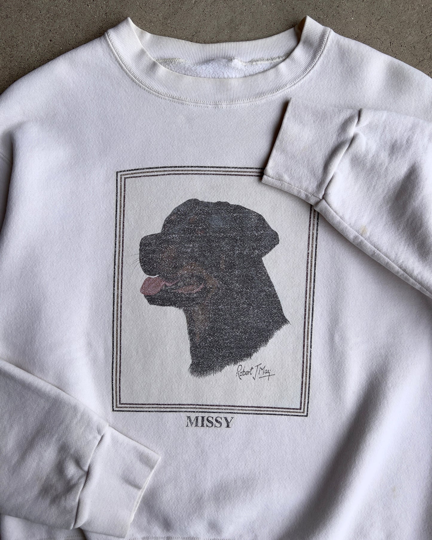 1980s Missy Rottweiler Graphic Crewneck Sweatshirt - Shop ThreadCount Vintage Co.