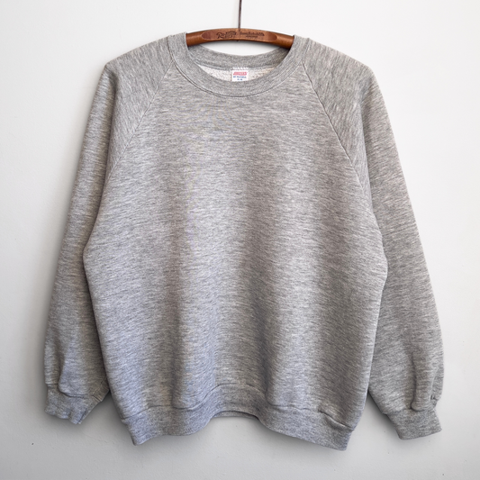 Vintage 1980s Light Grey Blank Raglan Sweatshirt  - Shop ThreadCount Vintage Co.