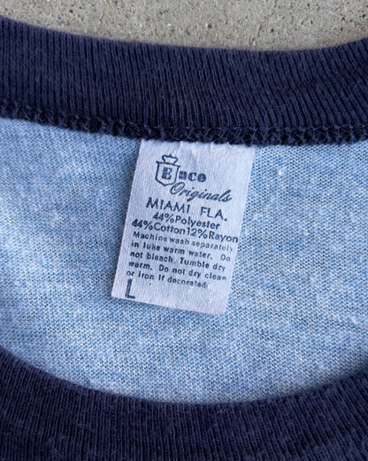 1970s North Woods Longville Minnesota Blue Ringer Tee  - Shop ThreadCount Vintage Co.