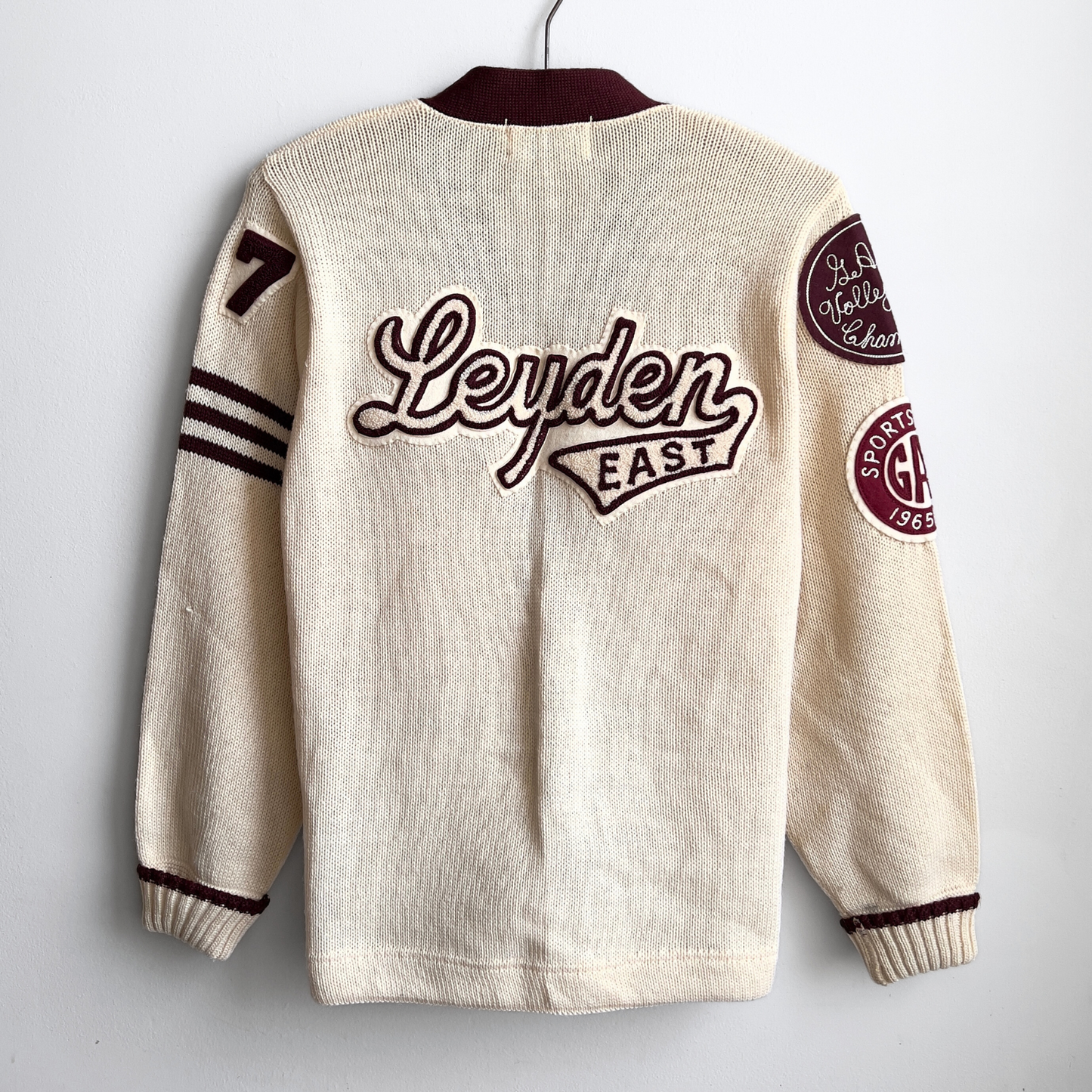 Vintage 1960s Leyden East Chicago Volleyball Letterman Cardigan  - Shop ThreadCount Vintage Co.