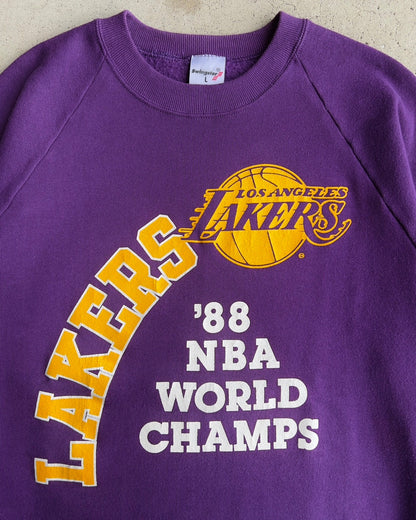 Vintage 1988 Los Angeles Lakers NBA World Champs Raglan Sweatshirt  - Shop ThreadCount Vintage Co.