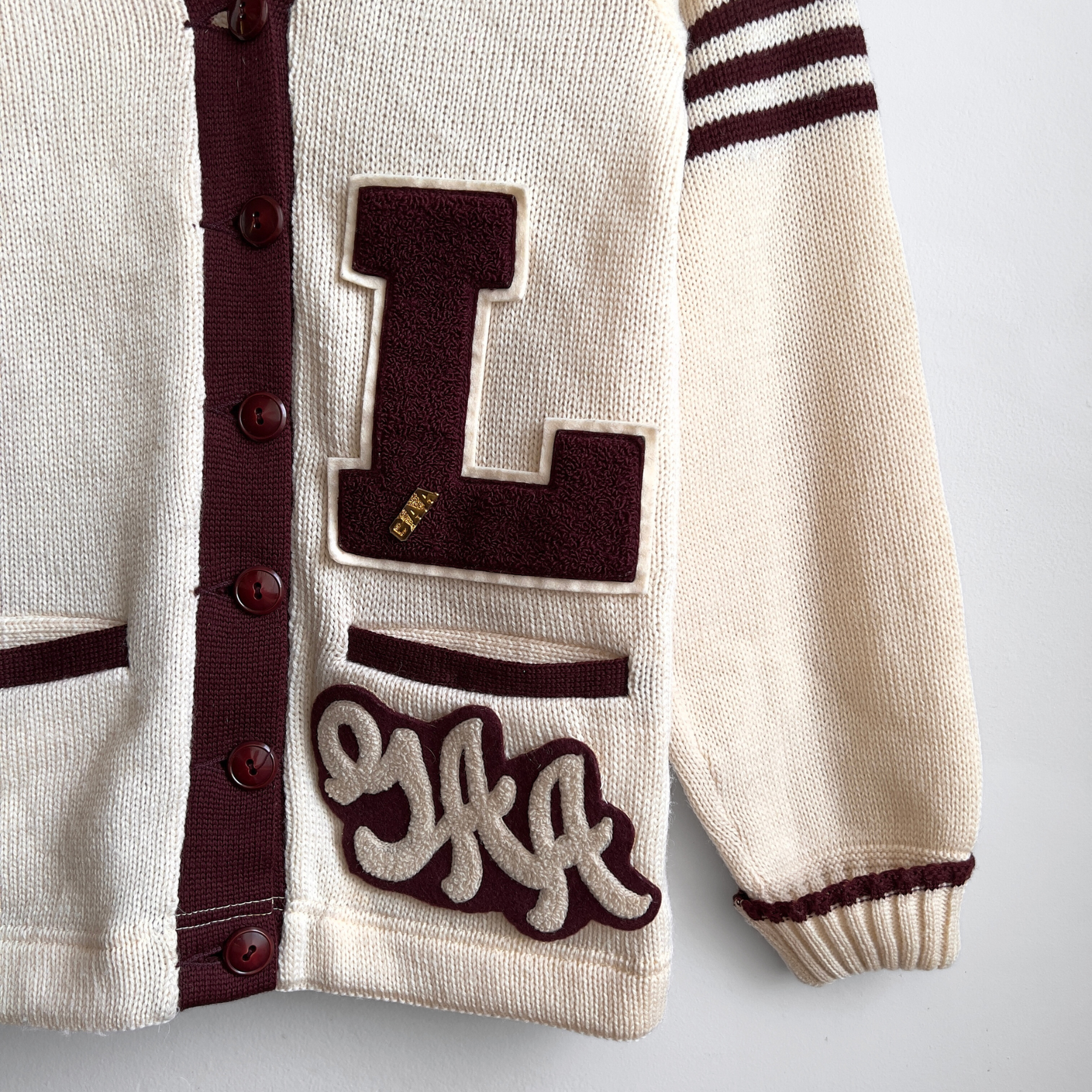 Vintage 1960s Leyden East Chicago Volleyball Letterman Cardigan  - Shop ThreadCount Vintage Co.