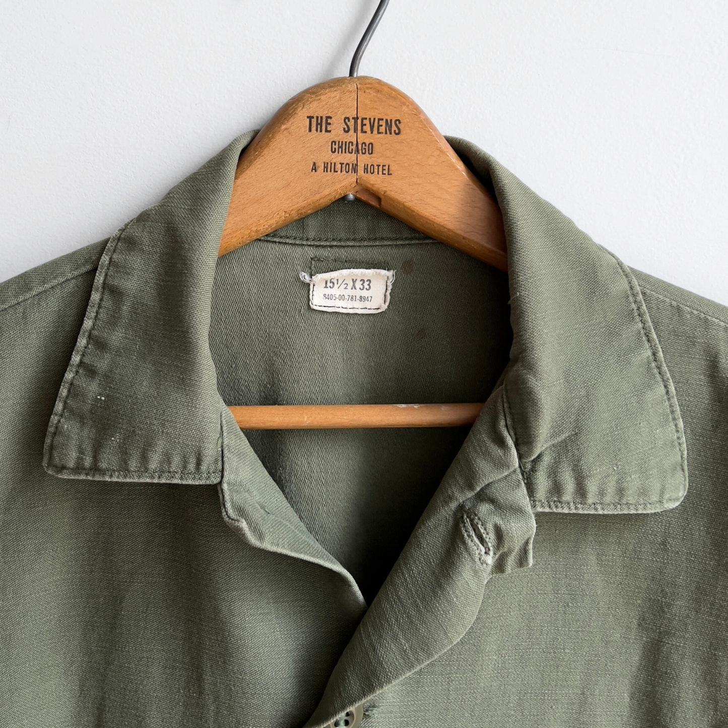 Vintage 1970s USMC OG-107 Sateen Olive Green Fatigue Field Shirt  - Shop ThreadCount Vintage Co.