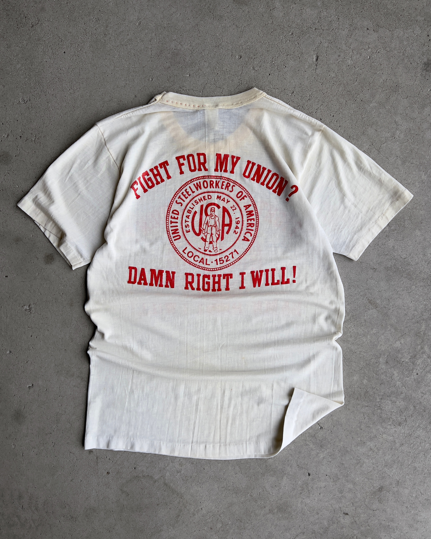 Vintage 1970s Fight For My Union United Steelworkers Protest Tee  - Shop ThreadCount Vintage Co.