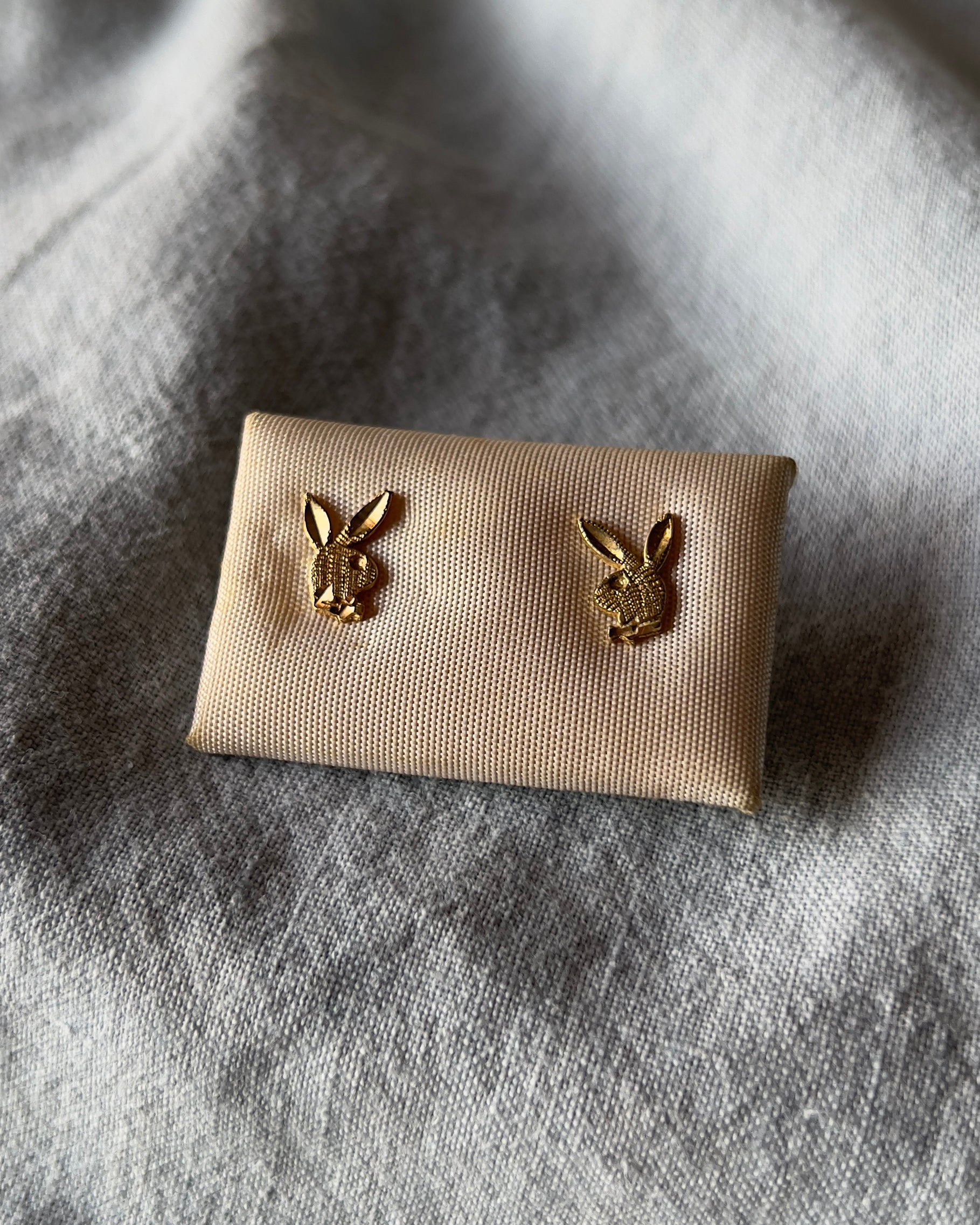 Gold playboy clearance bunny earrings