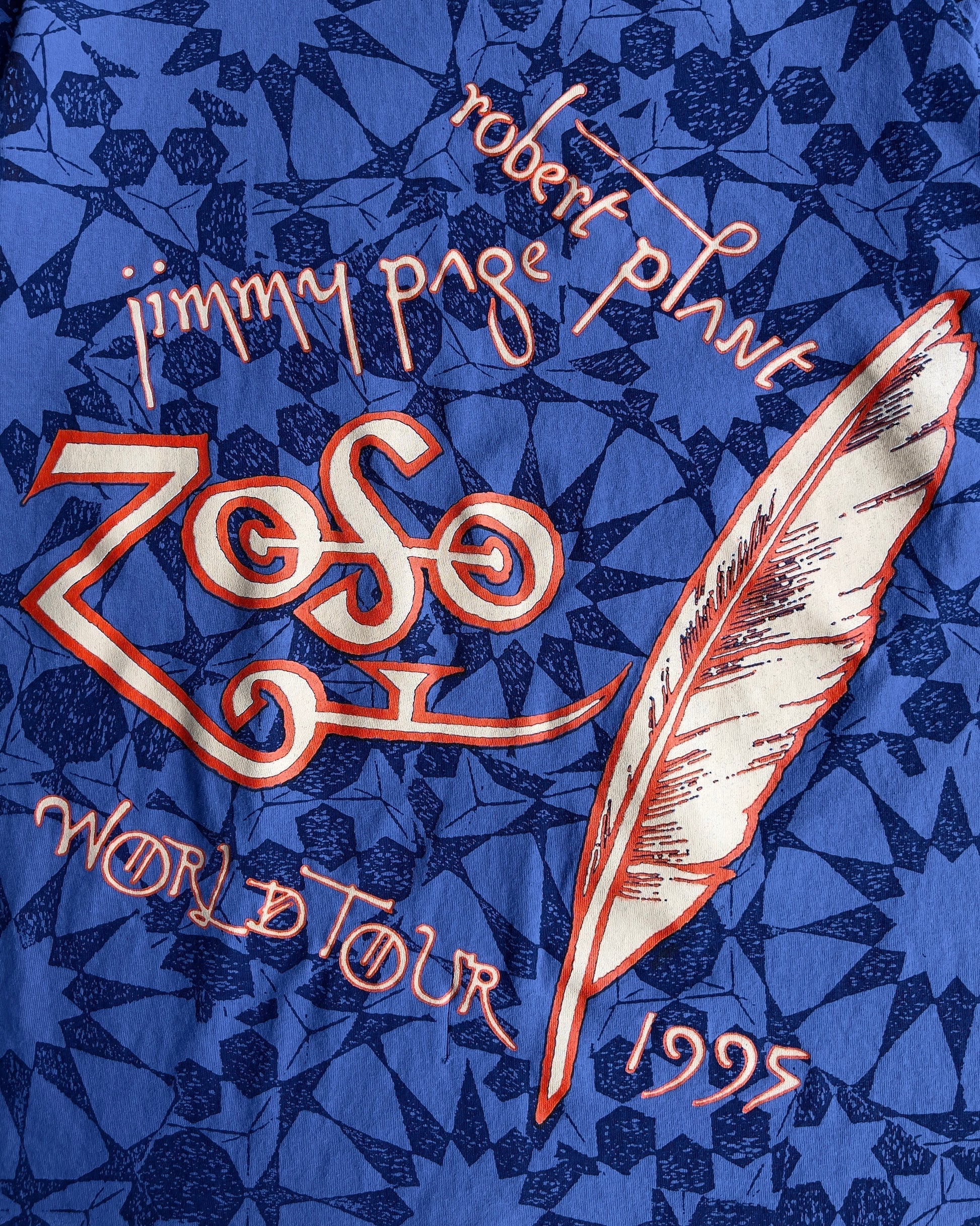 Vintage 1995 Page & Plant Zoso World Tour Kaleidoscope AOP Tee  - Shop ThreadCount Vintage Co.