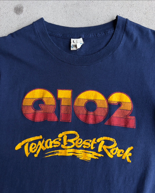 1980s Q102 Texas Best Rock Radio Graphic Tee  - Shop THREADCOUNT Vintage Co.