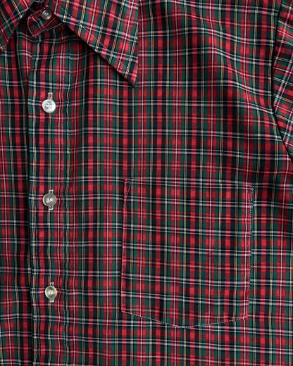 1970s Red Plaid Short Sleeve Button Up Shirt  - Shop ThreadCount Vintage Co.