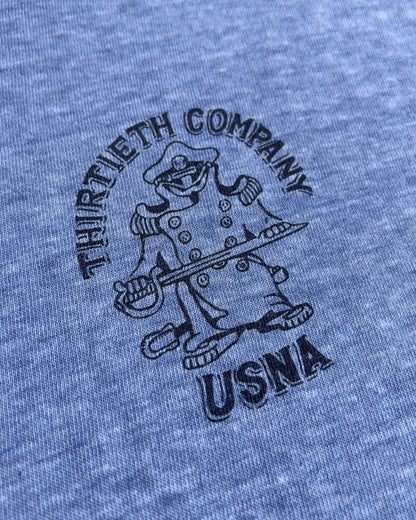 1980s Dirty Thirty Naval Academy Serpent Faded Ringer Tee  - Shop ThreadCount Vintage Co.