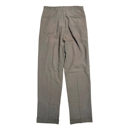 1950s Grey Rayon Drop Loop Dress Pants (32)