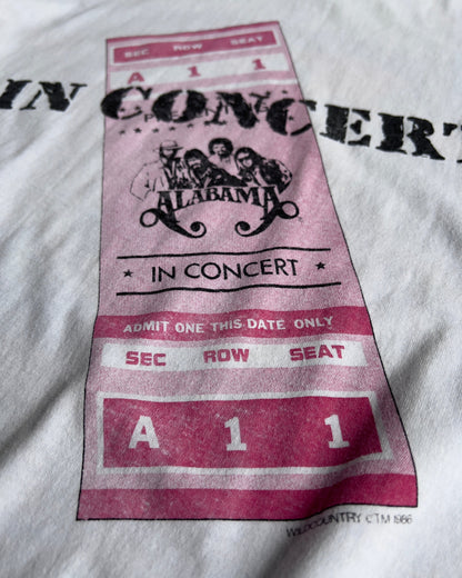 1986 Alabama In Concert Show Ticket Tour Tee  - Shop THREADCOUNT Vintage Co.