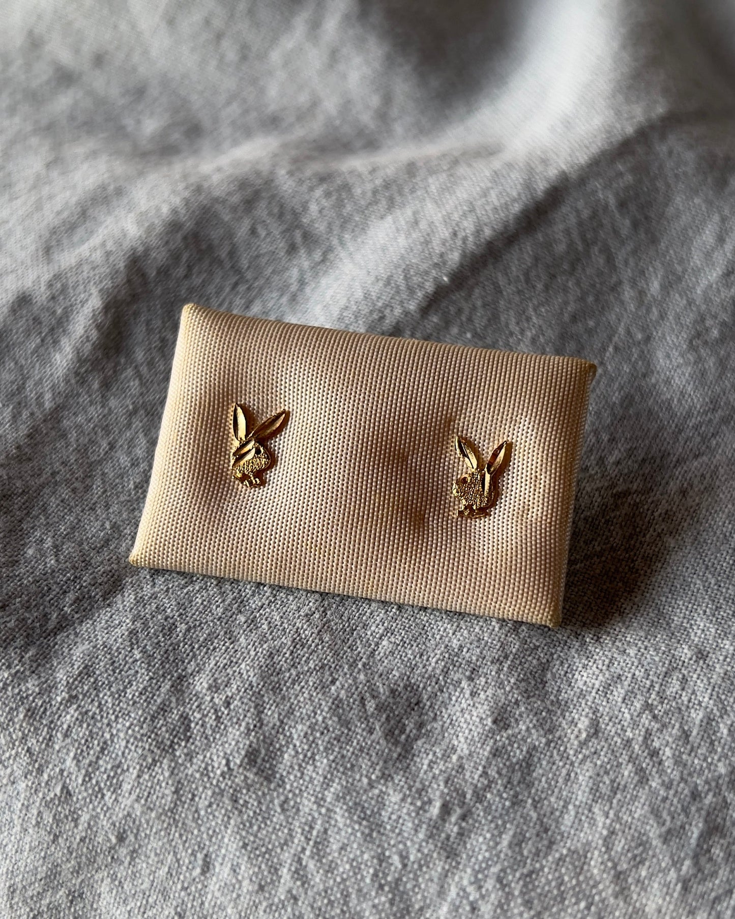 Vintage 1980s Playboy Bunny 14k Yellow Gold Stud Earrings  - Shop ThreadCount Vintage Co.