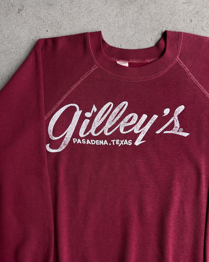 1980s Gilley’s Bar Pasadena Texas Maroon Sweatshirt  - Shop ThreadCount Vintage Co.
