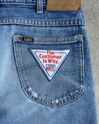 Vintage 1980s Lee Rider Union Made Patchwork Jeans  - Shop ThreadCount Vintage Co.