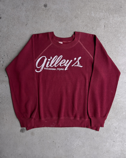 1980s Gilley’s Bar Pasadena Texas Maroon Sweatshirt  - Shop ThreadCount Vintage Co.