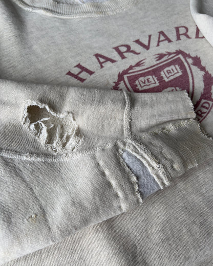 1960s Harvard University Veritas Repaired Cotton Sweatshirt  - Shop ThreadCount Vintage Co.