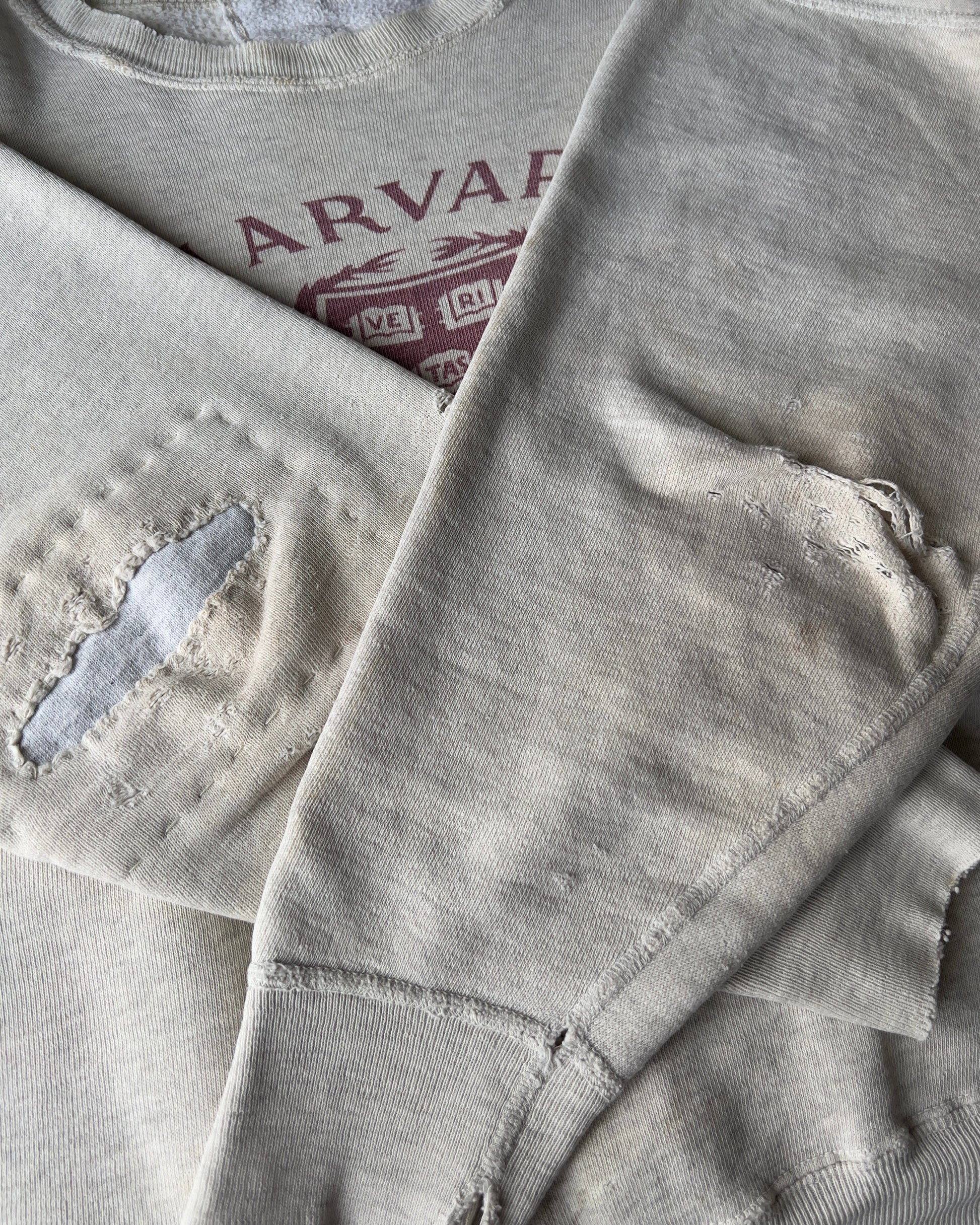 Vintage 1960s Harvard University Veritas Repaired Cotton Sweatshirt  - Shop ThreadCount Vintage Co.