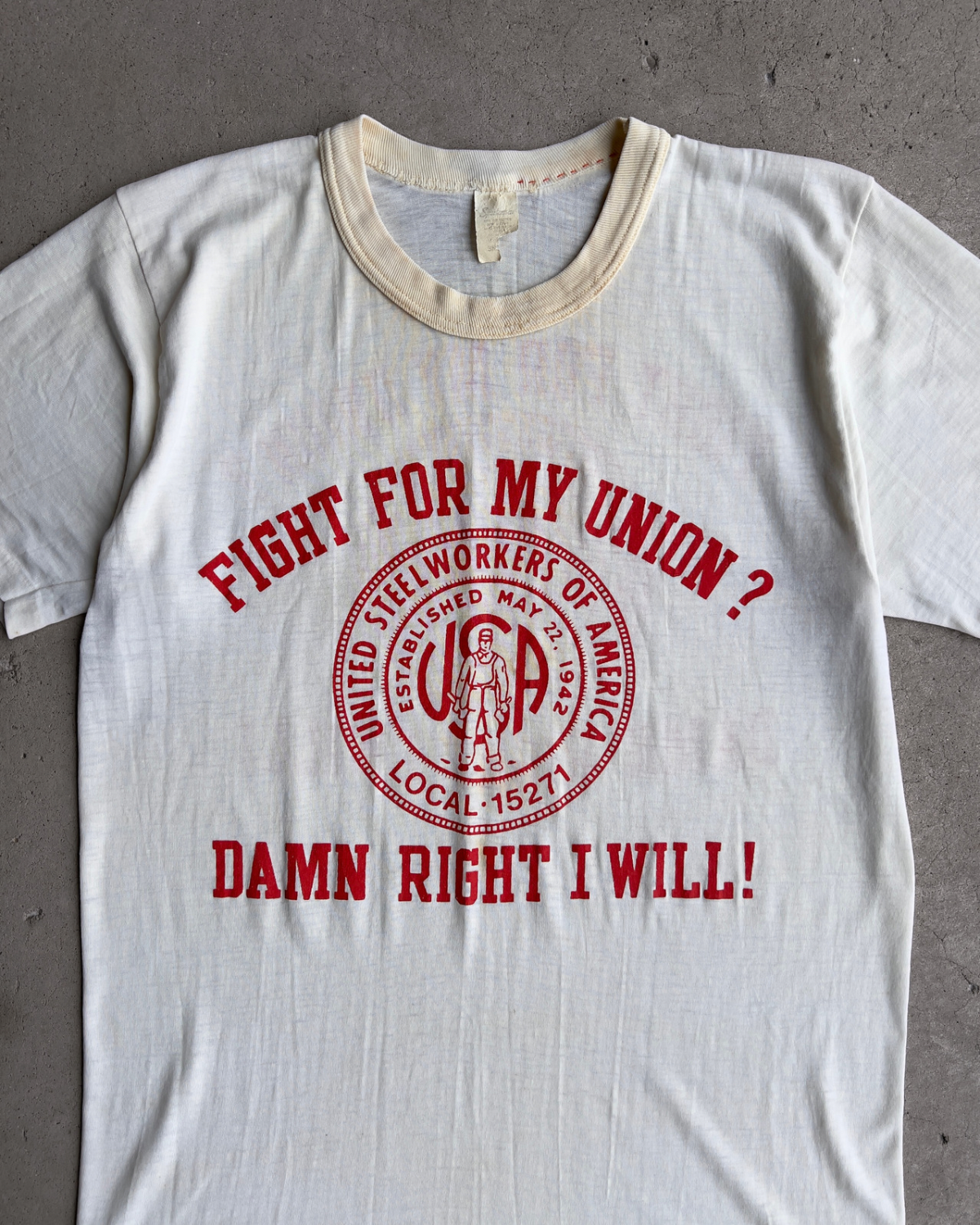 Vintage 1970s Fight For My Union United Steelworkers Protest Tee  - Shop ThreadCount Vintage Co.