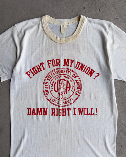 1970s Fight For My Union United Steelworkers Protest Tee  - Shop ThreadCount Vintage Co.