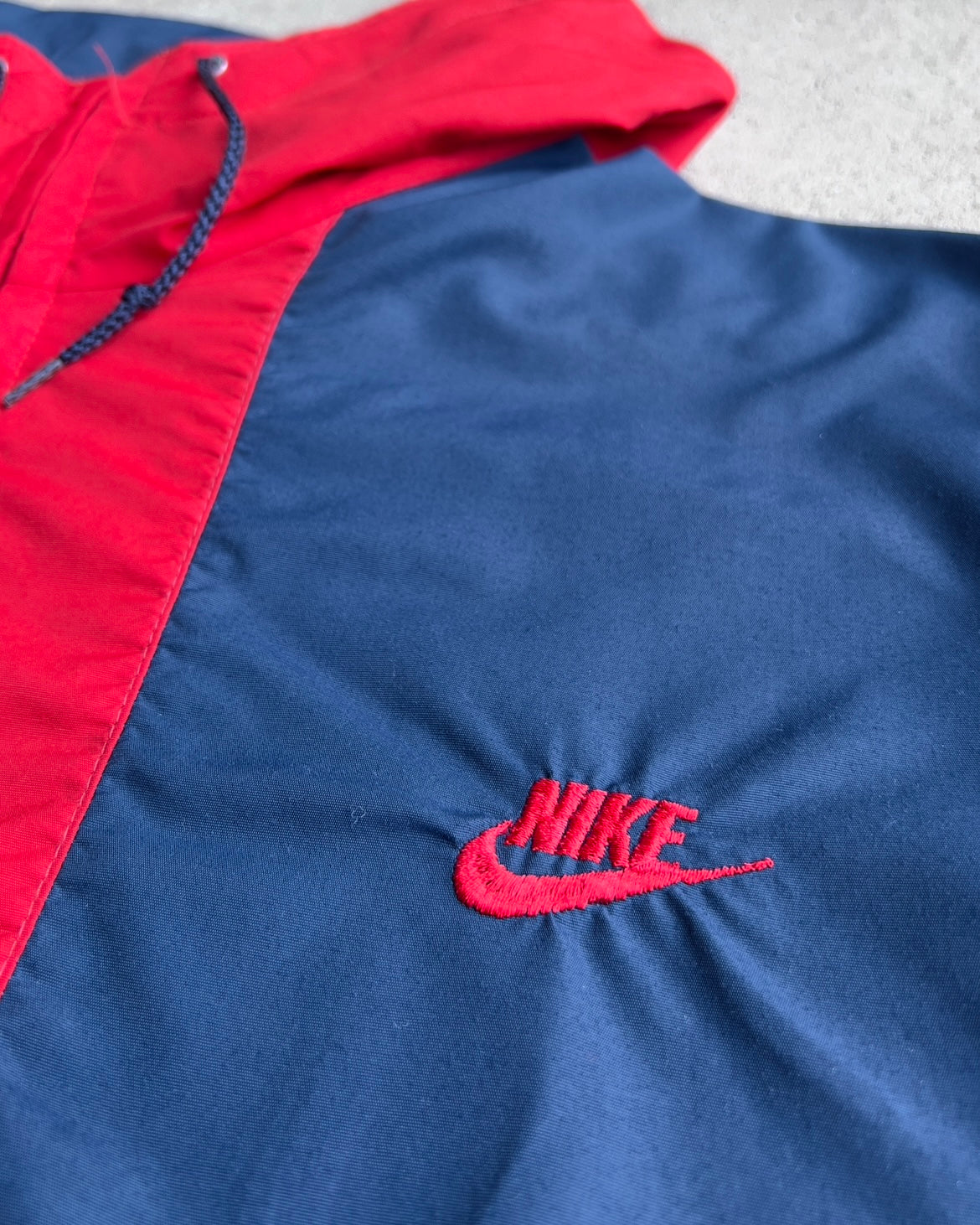 Vintage 1980s Nike Navy & Red Light Track Jacket  - Shop ThreadCount Vintage Co.