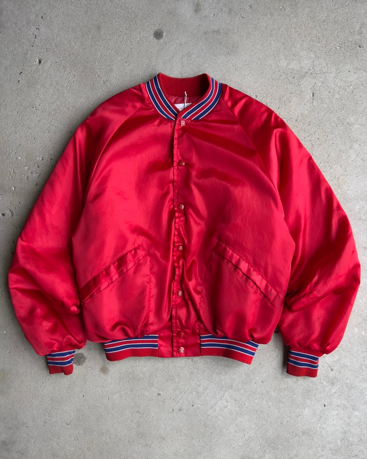 Vintage 1980s International Sound Red Bomber Jacket  - Shop ThreadCount Vintage Co.