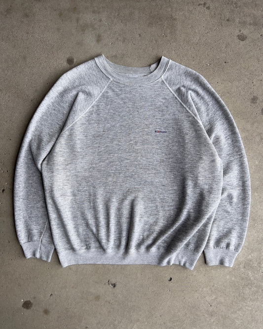 Vintage 1980s Heather Gray Hanes Mini Logo Raglan Sweatshirt  - Shop ThreadCount Vintage Co.