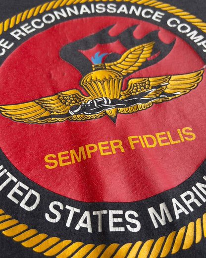 1990s United States Marine Corps Black Graphic Tee  - Shop THREADCOUNT Vintage Co.