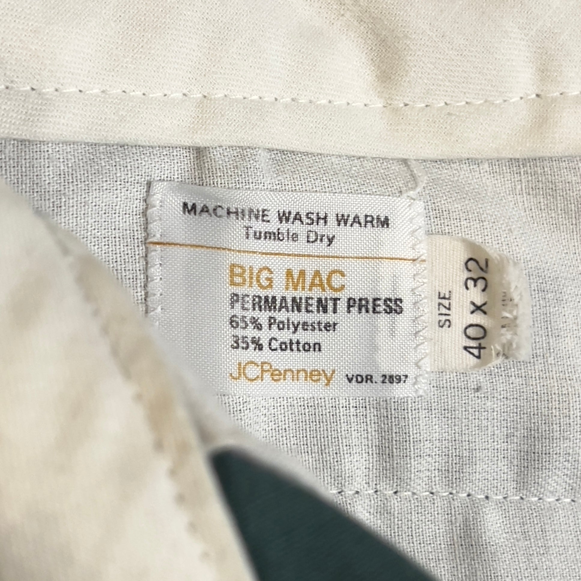 Vintage 1970s Big Mac Faded Green Casual Workwear Pants  - Shop ThreadCount Vintage Co.