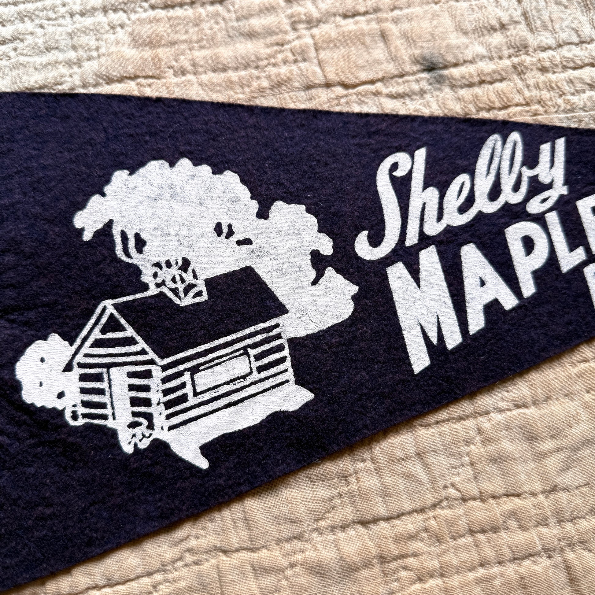 1950s Shelby Maple Museum Vermont Pennant  - Shop THREADCOUNT Vintage Co.