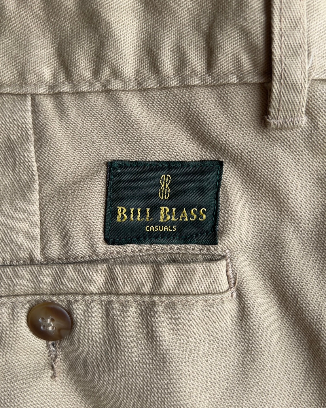 Vintage 1970s Light Khaki Cotton Twill Casual Pants  - Shop ThreadCount Vintage Co.