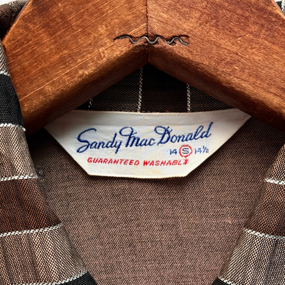 1950s Brown & Black Split Front Rayon Shirt  - Shop THREADCOUNT Vintage Co.