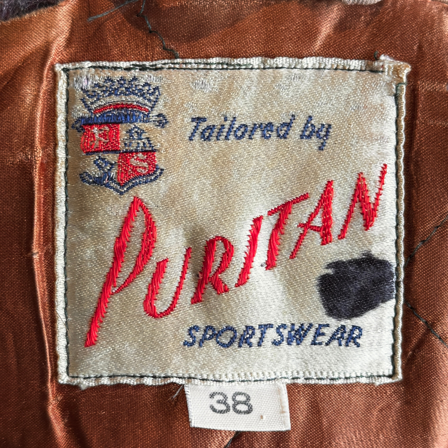 1950s Tan Quilt Lined Gabardine Jacket