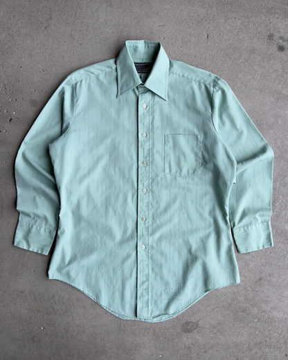 1970s Green Monogram Pattern Dress Shirt  - Shop ThreadCount Vintage Co.