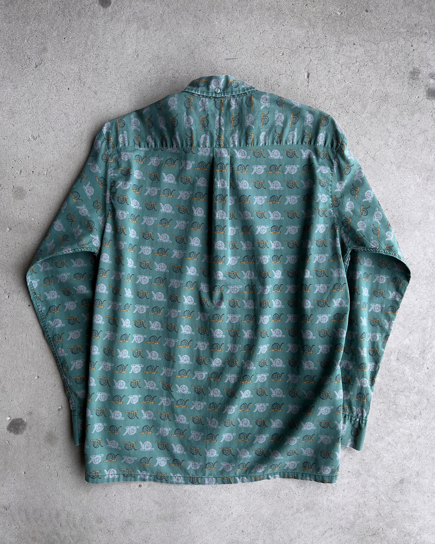 Vintage 1960s Green Canon Print Perma-Smooth Pilgrim Shirt  - Shop ThreadCount Vintage Co.