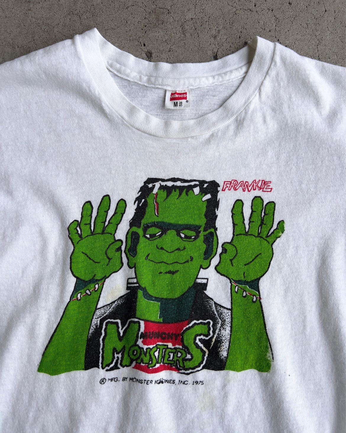 Vintage 1975 Frankenstein Munchy Monsters Cookies Promotional Tee  - Shop ThreadCount Vintage Co.